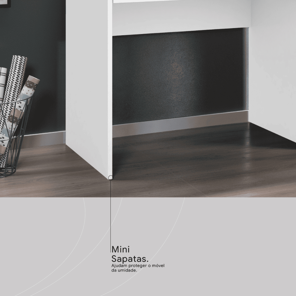 Escrivaninha Branca 1 Gaveta Dem&oacute;bile Facility, Branco, large image number 2